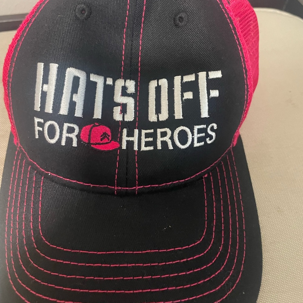 Black and Pink 'Hats Off for Heroes' Cap